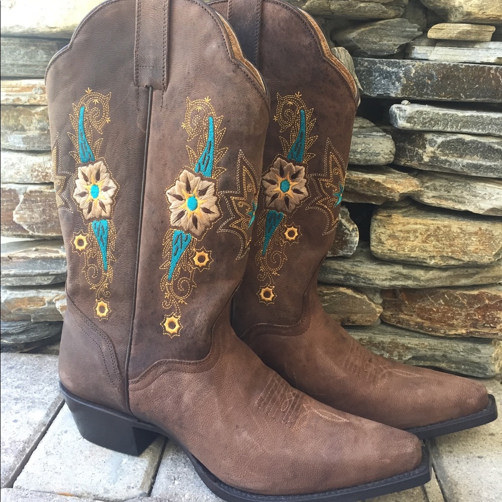 Brand New J. B. Dillon Floral Cowgirl Boots